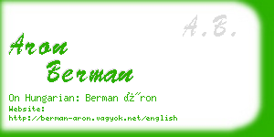 aron berman business card